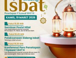 Sidang Isbat Penetapan 1 Syawal 1447 H Digelar Kamis, 19 Maret 2026