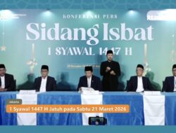 Pemerintah Tetapkan 1 Syawal 1447 H Jatuh pada Sabtu, 21 Maret 2026 M